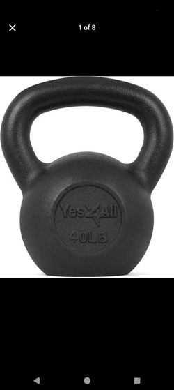 Yes4All Solid Cast Iron Kettlebell Weights Set – Great for Full Body Workout and Strength Training, K - Black 40lb