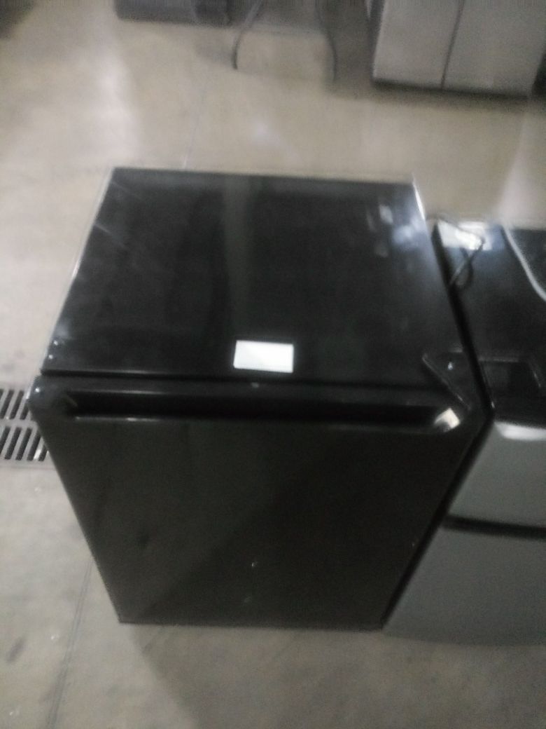 Black mini fridge