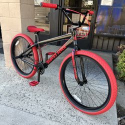 SE Bikes Blocks Flyer 26" BMX Bike Black Ruby Red