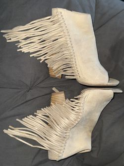 Coconuts by Matisse Cream Fringe Heeled Boots