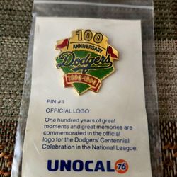 1990 LA Dodgers 100th Anniversary 1(contact info removed) Unocal 76 Pin #1