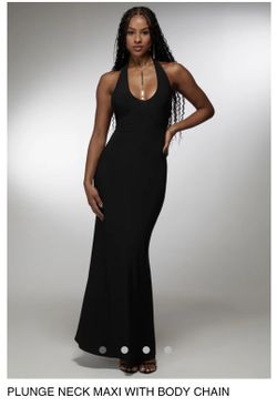 PLUNGE NECK MAXI WITH BODY