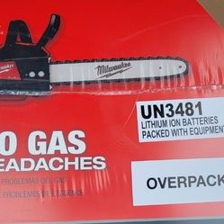 Milwaukee M18 Fuel Cordless Brushless 16" Chainsaw Kit with 12ah Battery and Rapid Charger $400 Firm Pickup Only