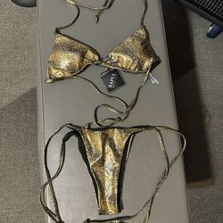 Brand New Size (Medium) 2 Piece Gold Bikini