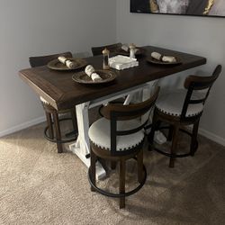 Brown and White Dining/living Room Set