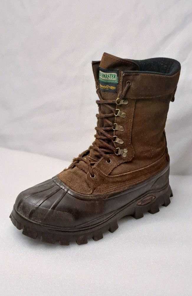 Bushmaster Mens Thinsulate Ultra Snow Boots 13 Brown Leather Up Round Toe Duck 