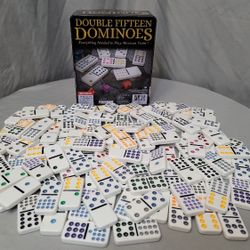 Double Fifteen Dominoes ( 132 ) Cardinal Games Colorful Dots  ( Please Read Description  )