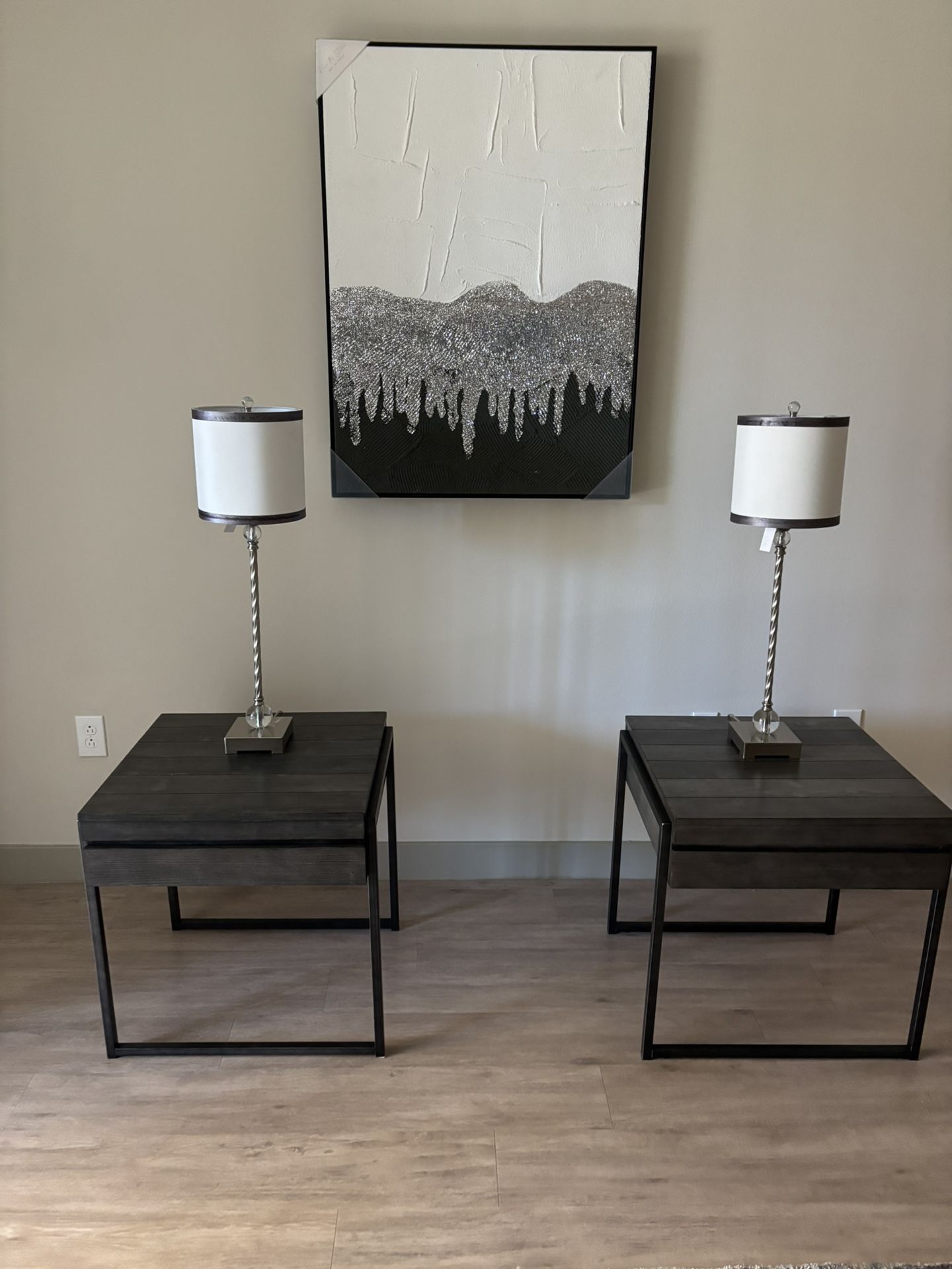 2 End Tables And 2 Lamps 