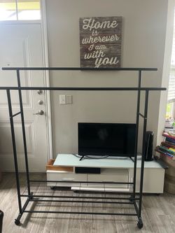 Heavy-Duty Double Rail Metal Clothing Rack