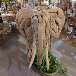 Huge Driftwood Elephant Sculpture 