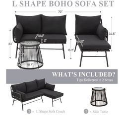 Patio Sofa With Chaise 