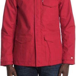 Scotch & Soda Hooded Zip Front Utility Pocket Jacket Size S Red 
