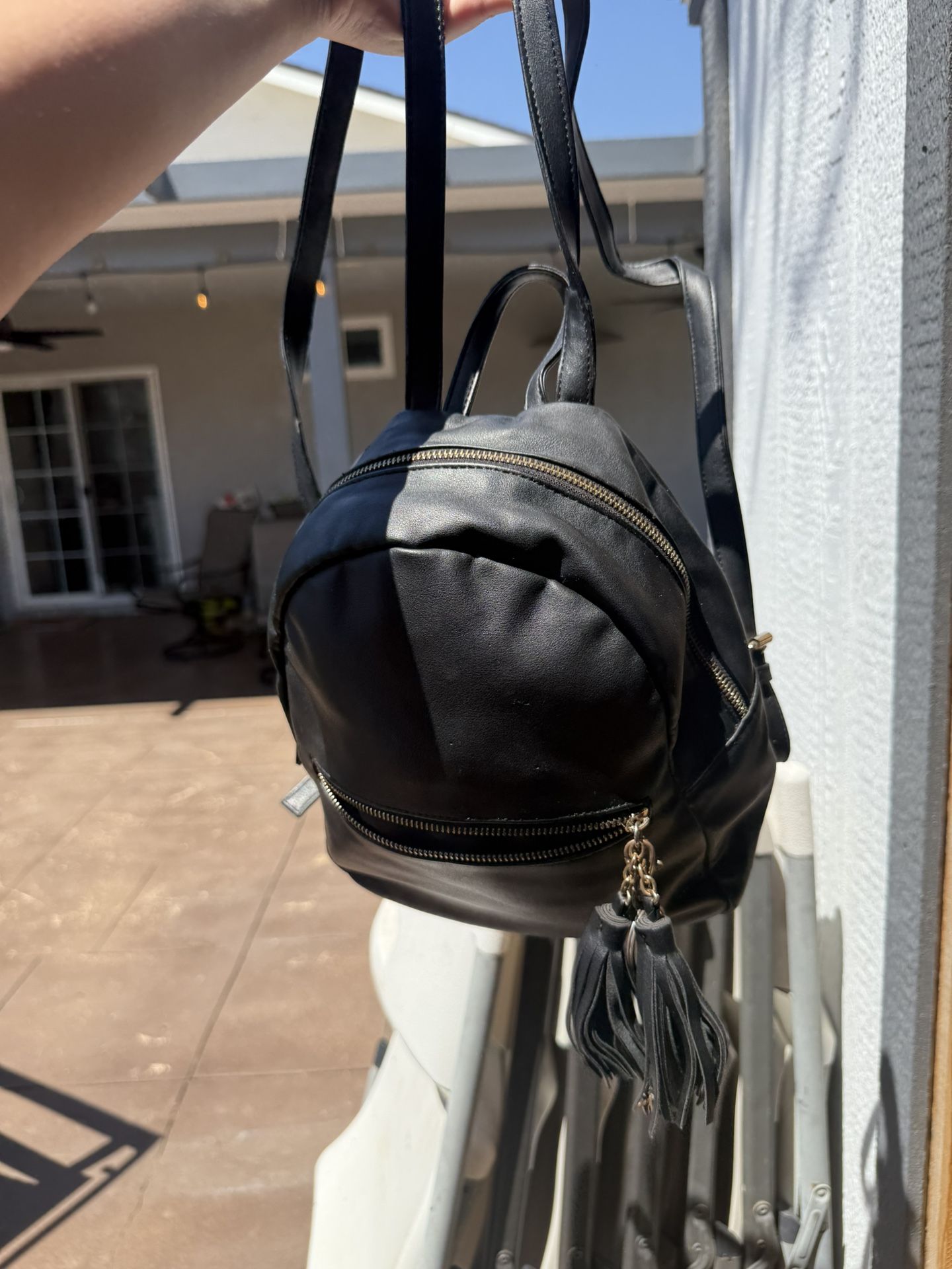 Black mini backpack