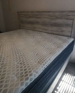 King Size Pillow Top Mattress, Head Board, Bed Frame & Dresser set