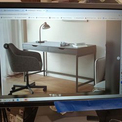 IKEA Alex Modern Gray Computer Desk And Cabinet