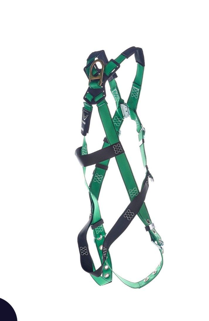 RETAIL $106 MSA V-FORM Harness with Back & Chest D-Rings and Tongue Buckle Leg Straps Safety