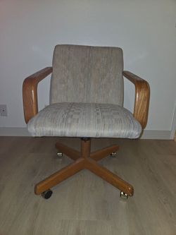 Oak Rolling Office Chair (Very Comfortable)