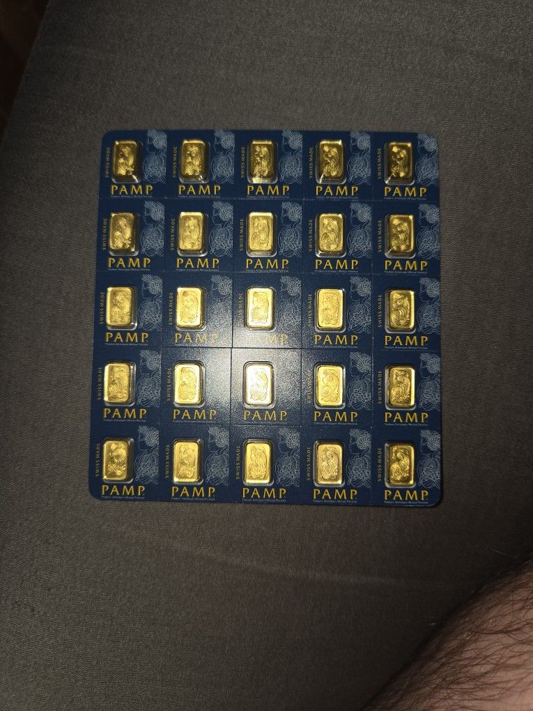 Pamp 1g x 25 Gold Bars