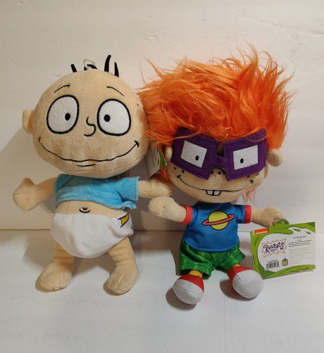 Nickelodeon Rugrats Tommy & Chuckie Plush 12” Stuffed Doll Cartoon Character Toy
