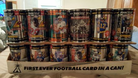1997 Pinnacle Football Cards in a can