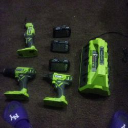 Ryobi Tools And 6 pack Battery Charger 