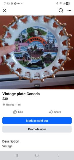 Vintage plate Canada