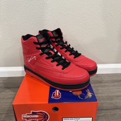 Rebound by Patrick Ewing Orion Non Strap Red Black White Shoes Men’s Size 9.5