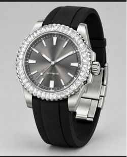 Automatic Watch with Crystal Bezel