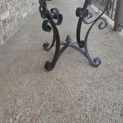 Wrought Iron Side Tables With Glass Top