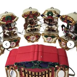 Vintage rare 1992 Mr. Christmas  Carousel Calliope 6 Horse 21 Carols Music Lights