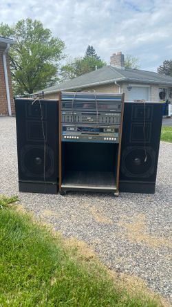 Vintage 80s sears Stereo Record Player Cassette Player 