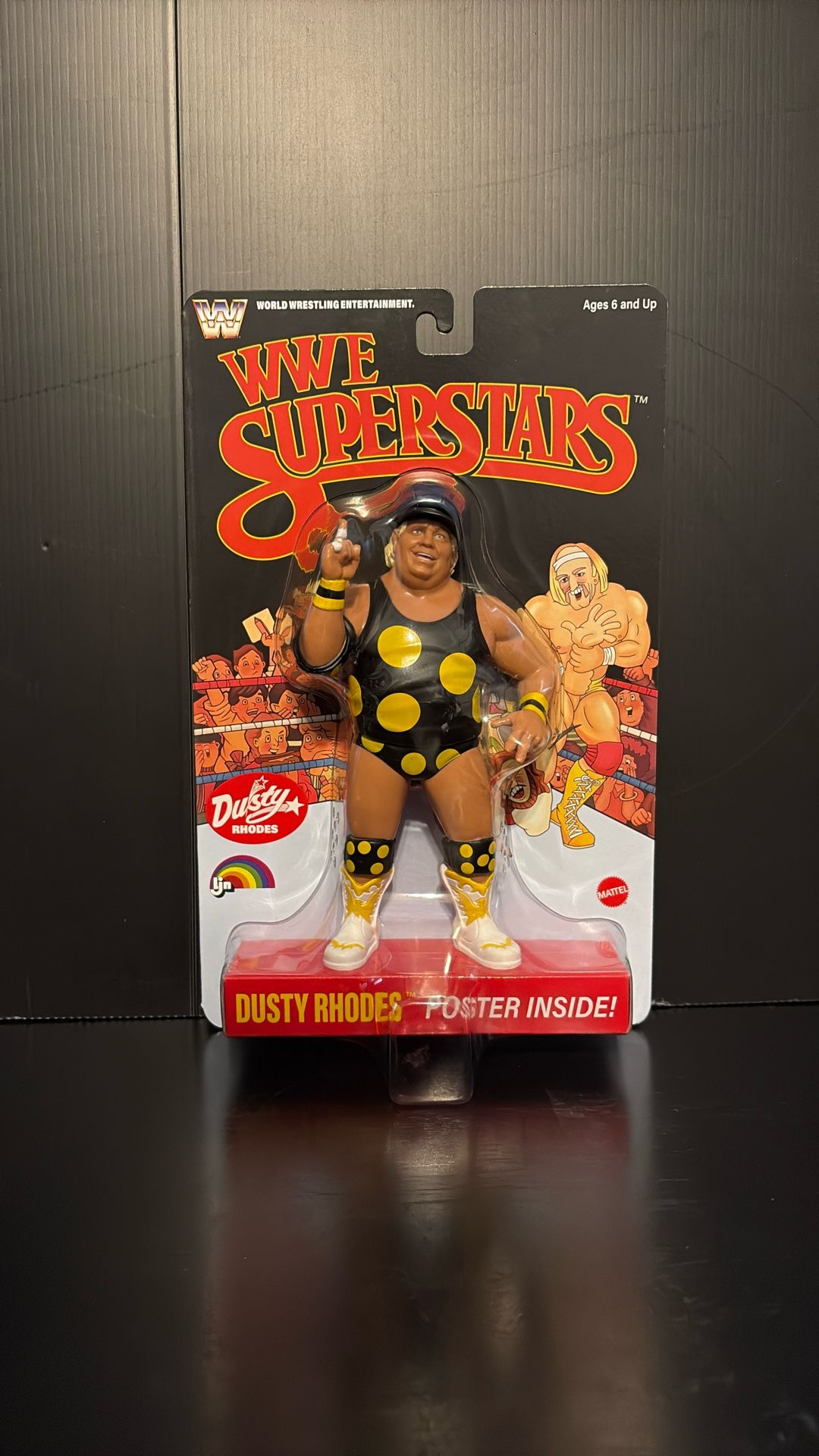 LJN Superstars WWE Dusty Rhodes Retro Black Card *CHASE*