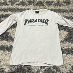 Thrasher White Long Sleeve, Size S 
