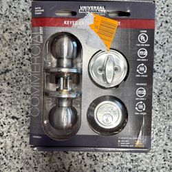 The Home Depot price for the Universal Hardware Light Duty Commercial ANSI Grade 2 Entry Knob and Deadbolt UL 3-Hour Fire, Keyed Alike Satin Chrome