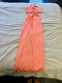 🧡 NEW JLUXLABEL Coral Cutout Maxi Dress – Size S