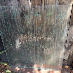 Tempered glass bamboo etched panels