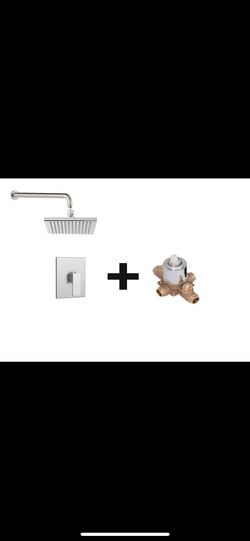 Aquabrass Squared Shower Set - Polished Chrome 