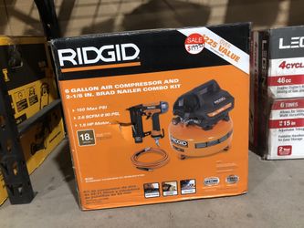 Ridgid 6 Gallon Air Compressor And Brad Nailer Combo