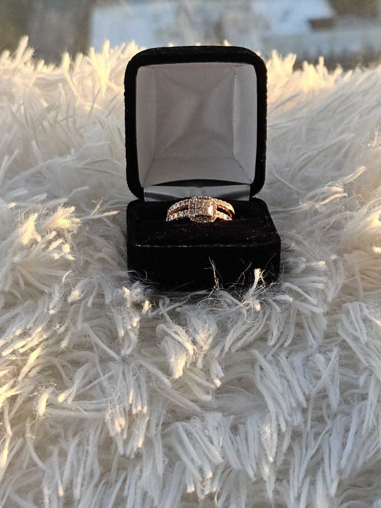 💍 1CTW 14K Rose Gold Quad Wedding Ring Set $1,000 💍