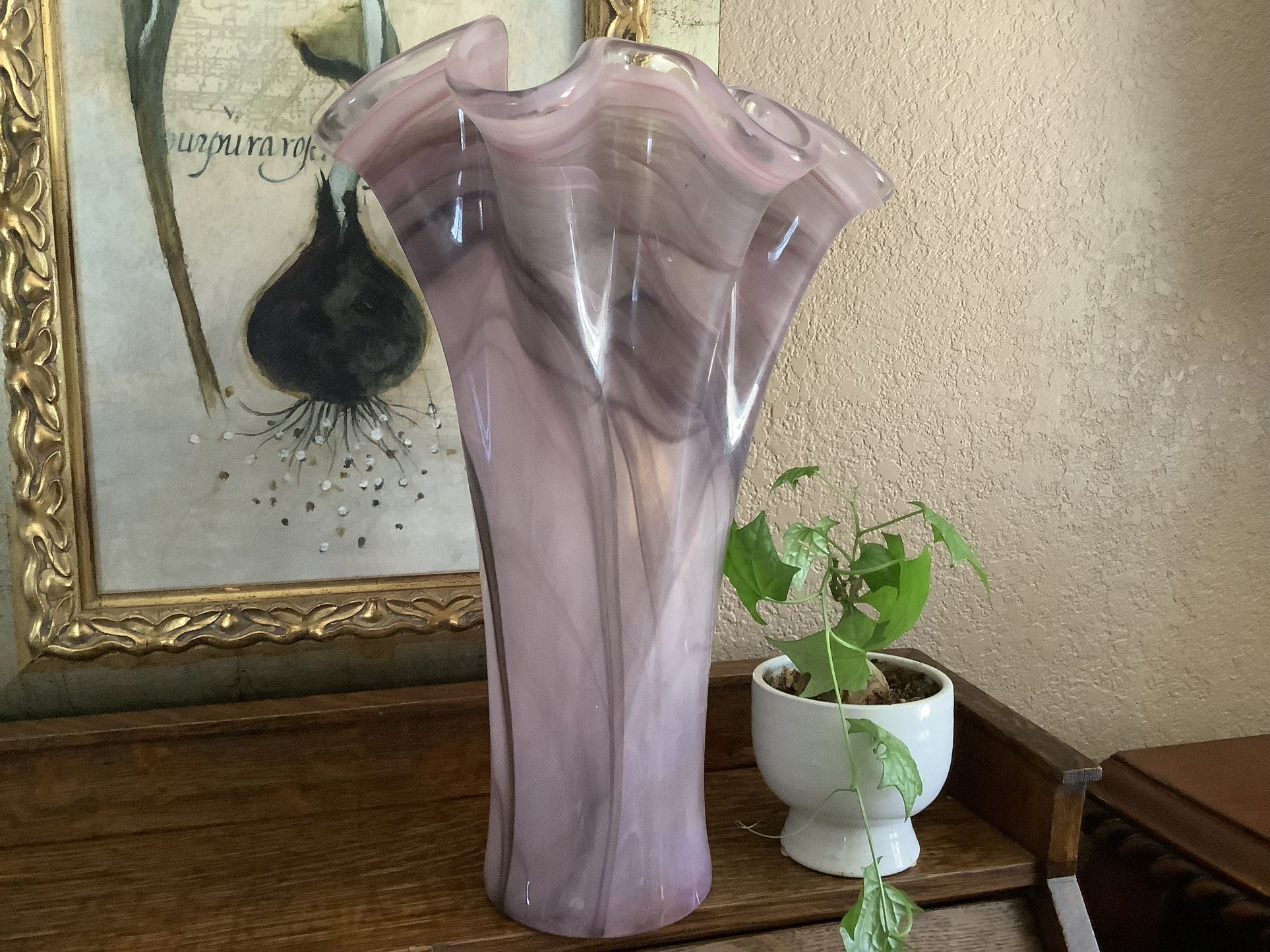 Flower Vase,  ( H 16”  circumferential  10”)    Lb 6   ( does not include the plant ) 