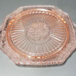 Anchor Hocking Mayfair Open Rose Cake Plate