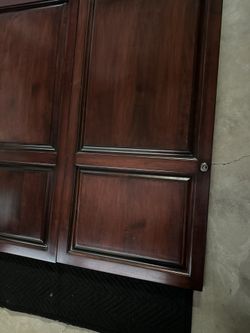 2 Cherry Stained Alder Wood Cupboard Doors