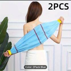 2pcs Set 41-Inch Bath Towel Long Strong Extra Coarse Sand Back Scrubber Bath Towel Double-Sided Back Scrubber Lengthened