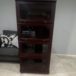 Antique Vintage 4 Layer Brown Wood Bookshelf