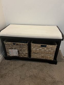 SAFAVIEH Freddy Brown Woven Storage Basket Bench
