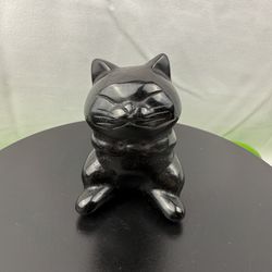 Crystal Black Obsidian Cat