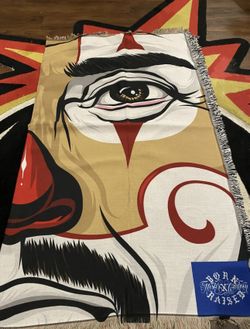 born x raised mr.cartoon picnic blanket