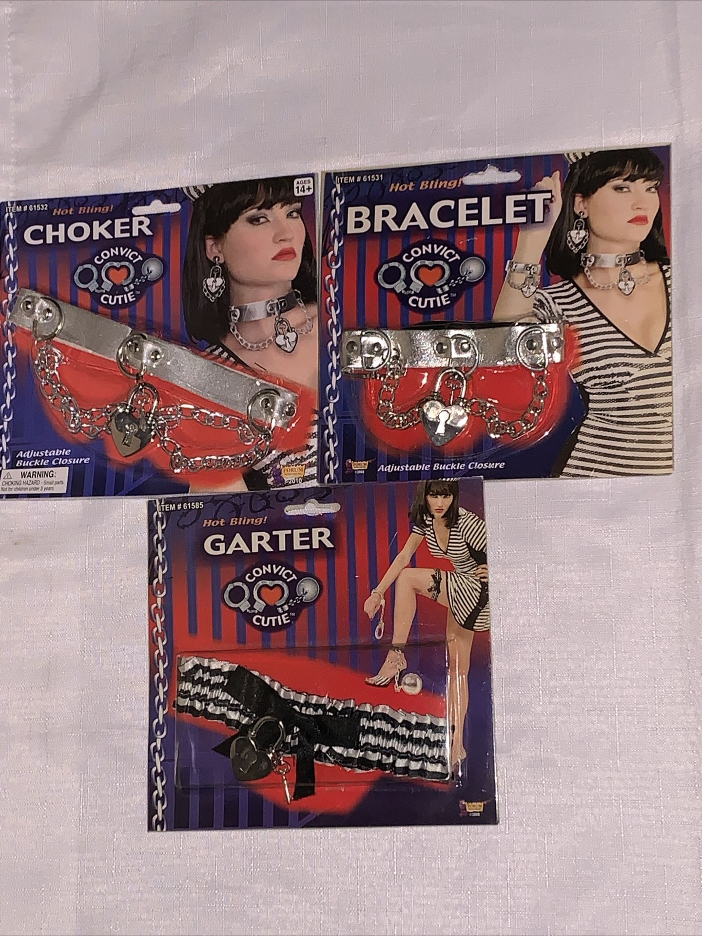 Jail Bait Costume Accessories Choker Bracelet Garter