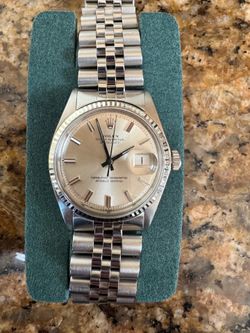 Rolex datejust 36 mm 1601 white gold silver used great condition