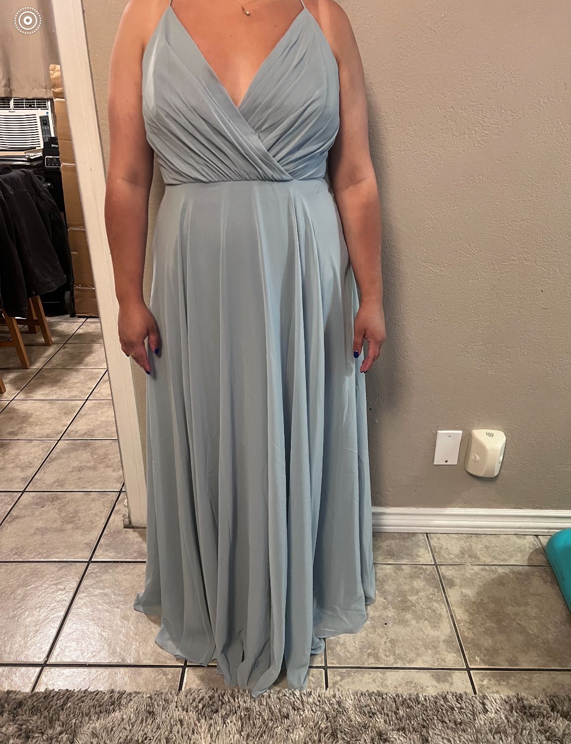 Dusty blue david’s Bridal dress Sz 14